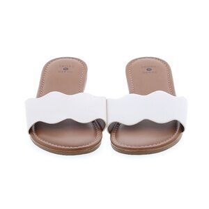 White Slip-On Sandals